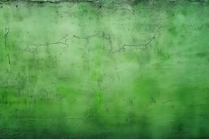 Dirty and weathered green concrete wall background texture. ai generated photo