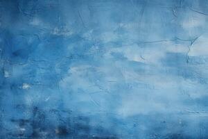 sucio y resistido azul hormigón pared antecedentes textura. ai generado foto