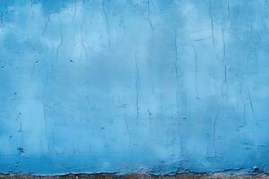 Dirty and weathered blue concrete wall background texture. ai generated photo