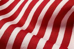 red and white striped fabric texture background. ai generated photo