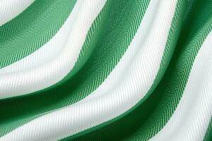 green and white striped fabric texture background. ai generated photo