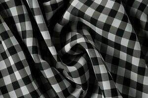 black and white striped fabric texture background. ai generated photo