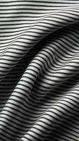negro y blanco a rayas tela textura antecedentes. ai generado foto