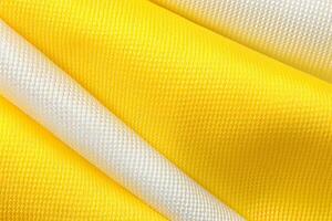 yellow and white striped fabric texture background. ai generated photo