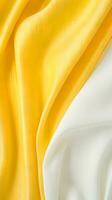 yellow and white striped fabric texture background. ai generated photo