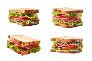 collezione di Sandwich isolato su trasparente sfondo. ai generato png