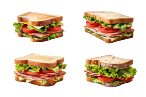 collection de sandwich isolé sur transparent Contexte. ai généré png