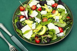 Fresh vegetable salad with cheese. photo