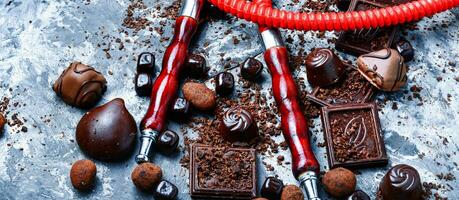 Shisha hookah with chocolate photo