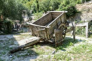 Vintage cart for transportation by draft animal photo