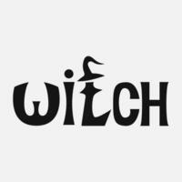 minimalist witch typography with negative space is good for wallpaper, website, background, social media vector