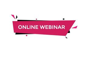 new online webinar modern, website, click button, level, sign, speech, bubble  banner, vector