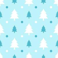 Winter Seamless pattern with Christmas tree and snow background vector