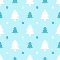 Winter Seamless pattern with Christmas tree and snow background vector