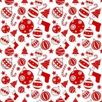 sin costura modelo de Navidad símbolo y Navidad adornos antecedentes en plano icono estilo para textil, papel envolver vector