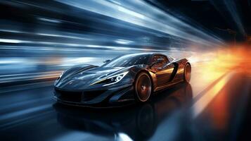 AI generated Desktop wallpaper of car depicting speed photo