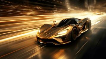 AI generated Desktop wallpaper of car depicting speed photo