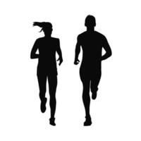 People running silhouette, running contest vector