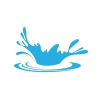 Blue set of drops, splash, drips of paint, pouring water, spray icons vector