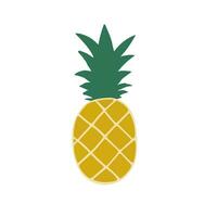 Pineapple with leaf icon. Tropical fruit isolated on white background vector