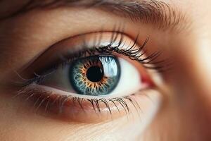 AI Generative Close up shot of beautiful eyes photo