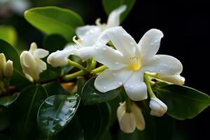 AI Generative photo of jasmine flower in a transcendent botanical garden