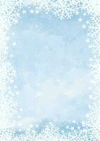 Christmas background with decorative snowflake and stars border vector