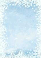 Christmas background with decorative snowflake and stars border vector