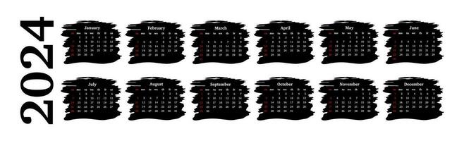 Calendar for 2024 isolated on a white background vector