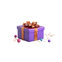 Cartoon eid gift box on transparent background AI Generated png