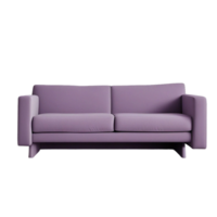 lila Sofa auf ein transparent Hintergrund ai generiert png