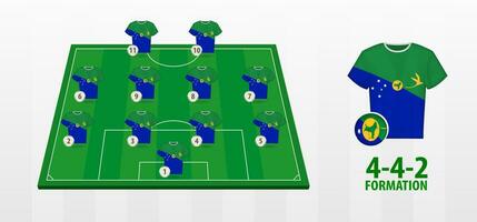 Christmas Island National Football Team Formation on Football Field. vector