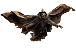 Scary Halloween monster, on transparent background. Happy Halloween. Spooky flying character, cut out. Trick or treat. AI Generated png