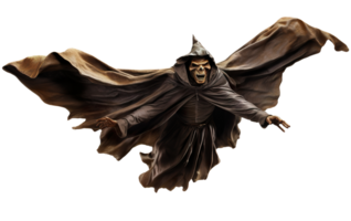 effrayant Halloween monstre, sur transparent Contexte. content Halloween. effrayant en volant personnage, Couper dehors. tour ou traiter. ai généré png