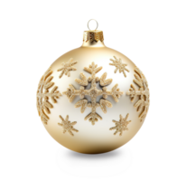 Beautiful golden Christmas ball on transparent background. Xmas decoration. Cut out element. AI Generated png