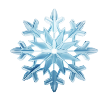 Beautiful blue snowflake on transparent background. Winter, Christmas element. Realistic snow flake. Cut out crystal of snow. Macro view. AI generated png