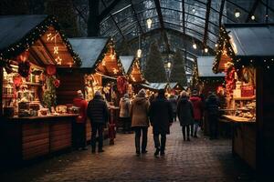 ai generativo imagen de un encantador Navidad mercado foto