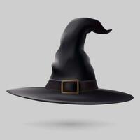 Halloween 3d illustration of a detailed, realistic spooky witch hat. Ideal for adding a touch of magic to your holiday decorations, costumes, and party themes. Not AI generated. vector