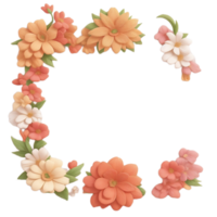 blomma gräns ram png bild transparent bakgrund ai generativ