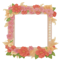 Flower Border Frame PNG Image Transparent Background Ai Generative