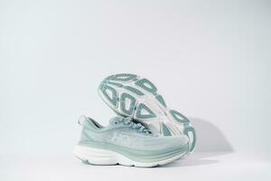 Strasbourg, France - August 2023  Hoka Bondi 8 new green running shoes photo