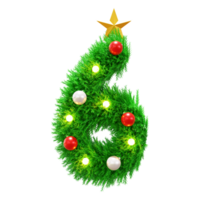 Natale tempo conto alla rovescia numero con 3d erba testo png