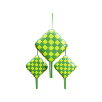 islamic traditional ketupat 3d illustration png