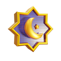 islamic frame 3d illustration islamic ramadan frame with moon with star design png