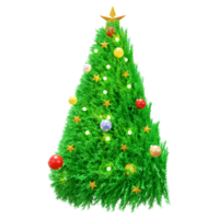 3d Christmas tree with light and ball png