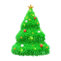3d Christmas tree with light and ball png