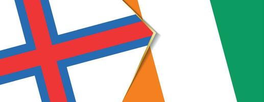 Faroe Islands and Ivory Coast flags, two vector flags.