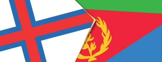 Faroe Islands and Eritrea flags, two vector flags.