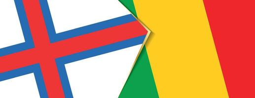 Faroe Islands and Mali flags, two vector flags.