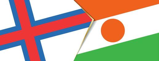 Faroe Islands and Niger flags, two vector flags.